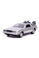 REGRESO AL FUTURO II RÉPLICA VEHÍCULO DIECAST MODELO HOLLYWOOD RIDES 1/32 DELOREAN TIME MACHINE